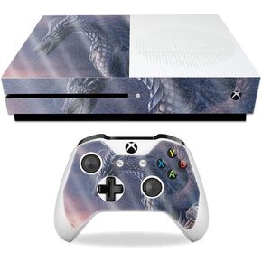 MightySkins Glossy Glitter Skin for Microsoft Xbox One S - Dragon Fantasy | Protective, Durable High-Gloss Glitter Finish | Easy to Apply, Remove, and Change Styles | Made in The USA