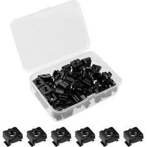 Antrader M6 Cage Nuts, M6 Mounting Cage Nuts for Server Shelves Rack & Cabinet Pack of 50,Black