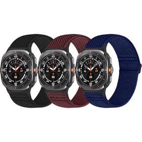 Elastic Watch Band Compatible for Samsung Galaxy Watch Ultra 47mm (2024) Men Women, Stretchy Nylon Soft Strap Compatible with Samsung Watch Ultra Band 47mm Breathable Replacement Wristband