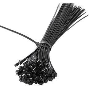 Zip Ties 10 Inch - 18lb 100Pcs Black Cable Ties 250mm Assorted Sizes,Multi-Purpose Self-Locking For Indoor/Outdoor Nylon Cord Management Ties