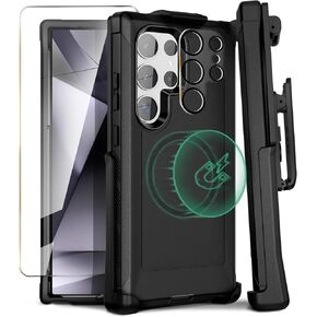 MOTIVE Compatible with Samsung Galaxy s24 Ultra Case with Belt Clip, [15FT Military Grade Drop Protection] with Screen Protector & Camera Lens Protector, Protective s24 Ultra Holster Case 6.8"