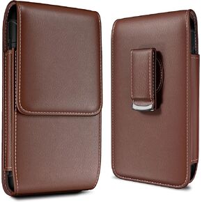 DeBin Holster for iPhone 16 16pro 15 15 Pro, 14, 14 Pro, 13, 13 Pro, 12 Pro, 12, 11, XR Belt Case with Swivel Clip Cell Phone Belt Holder Pouch Cover (Fits with Otterbox Commuter Case) Brown