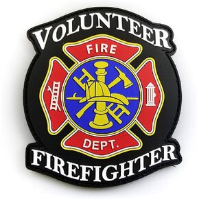 PVC Morale Patch - Volunteer Firefighter 4"x4"