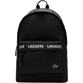 حقيبة ظهر شعار Lacoste Neocroc ، شريط أسود ، مقاس واحد