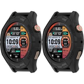 Case Cover Compatible with Amazfit Cheetah/Cheetah Pro Smartwatch Cover Soft TPU Protective Case (Black,Black)
