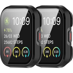 Intended for SKG V7/SKG V7 Pro Case Screen Protector Ultra-Thin PC Protector Cover Bumper for SKG V7/SKG V7 Pro Watch Case Accessories (Black&Black)