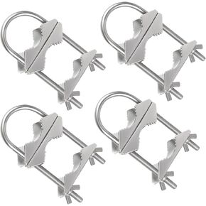 Double Antenna Mast Clamp V Jaw Bracket with U Bolts Heavy Duty Anti-Rust Mast to Mast Mounting Hardware Kit for Outdoor TV Antenna,CB Ham Antenna,Radio Antenna,Pipe,Flag Pole (2)