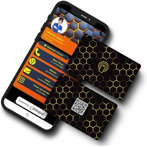 Digital NFC Business Card - Pair to Share Contacts and Links - Honeycomb Design