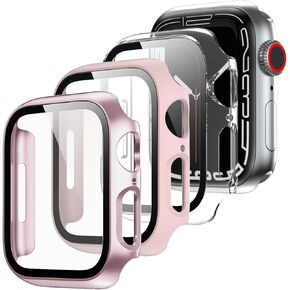 3 Pack case for Apple Watch Screen Protector SE(2023) SE(2022) SE(2021) Series 6 5 4 40mm with Tempered Glass,Ultra-Thin HD Full Cover Protective You iwatch SE/S6/S5/S4 faces