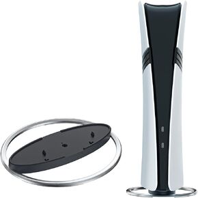 JJDWIN Vertical Stand fdashga PS5/PS5 Slim/PS5 Pro Disc and Digital, ABS + zinc Alloy, Safe and stabldasdg e,Easy to Install with Screws fodasgdr PS 5, Silver