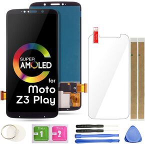 Z3 Play LCD Screen Replacement Touch Display Digitizer Assembly 6.01" (Black) for Motorola Moto Z3 Play XT1929-1 XT1929-3 XT1929-4 XT1929-5 XT1929-6 XT1929-6M XT1929-8 XT1929-15 XT1929-17