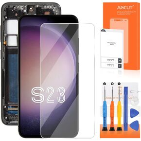 OLED for Samsung Galaxy S23 Screen Replacement for Samsung S23 LCD Display SM-S911B SM-S911E SM-S911U LCD Digitizer Touch Screen Assembly with Frame (Original Size,Support Fingerprint) (Black)