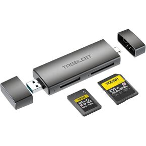 CFexpress Type A and SD UHS-II Dual-Slot Memory Card Reader, USB 3.2 10Gbps 2 in 1 USB C & USB A Port, OTG for iPhone 15 Pro/16 Pro/iPad Pro/PC/Laptop/Smart Phone/Tablet