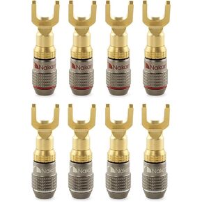 Nakamichi FanLock 24k Gold Plated Spade Y Connector Banana Plugs, 10-18 AWG in Saudi Arabia
