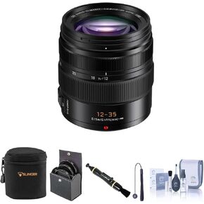 Panasonic LUMIX G X Leica DG Vario-Elmarit 12-35mm f/2.8 Aspherical Lens for Micro Four Thirds Bundle with 58mm Filter Kit, Lens Case, Lens Cleaner, Cleaning Kit, Lens Cap Tether