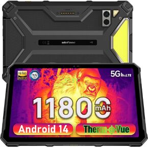Ulefone Armor Pad 4 Ultra Thermal Imaging 5G Rugged Tablet, 16GB + 256GB/2TB Expansion Android 14, 10.36" 2K Corning Display, IP68/69K, 11800mAh(33W), 10W Dock Charging, 50MP + 32MP, 1100LM LED Lights