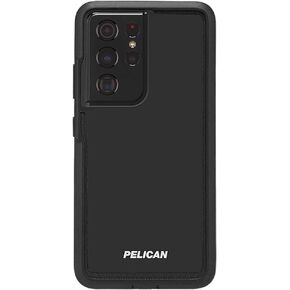 Pelican Voyager Series - Samsung Galaxy S21 Ultra Case [Wireless Charging Compatible] [Anti-Scratch] Heavy Duty Phone Case With Belt Clip Holster Kickstand [18FT MIL-Grade Drop Protection] - Clear