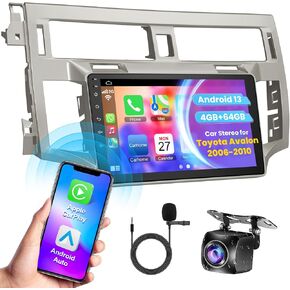 Car Radio Stereo for Toyota Avalon 2006 2007 2008 2009 2010 Built in Carplay/Android Auto, 9 inch1280 * 800 Touch Screen Head Unit 4G RAM 64G ROM with DSP BT GPS WiFi,Backup Camera