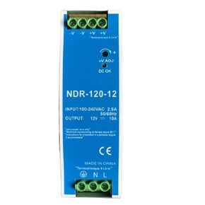 12VDC DIN Rail Power Supply NDR120-12 120W 12V 10A with Dual Output 120VAC to 12VDC