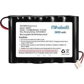300-03866 7.2V 3800mAh Battery Replacement for Honeywell Alarm Lynx 5100/5200/5210, Lynx Touch 7000, Lyric Controller, Lyric Keypad LCP500-L, 27.36Wh