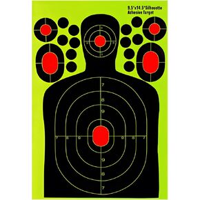 10Pieses Silhouette Splatter Target 13.7 * 9.4 inch Easily See Your Shots Burst Bright Fluorescent Yellow Upon Impact