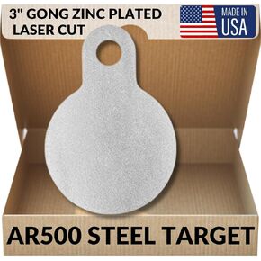 Ar500 Steel Targets Rifles - 2100fpe - 3/8 Inch Ar 500 Steel Gong Target - Laser Cut Certified USA Zinc Plated Steel - Ar 500 Steel Target Reactive Steel Targets for Shooting Reactive Steel Targets