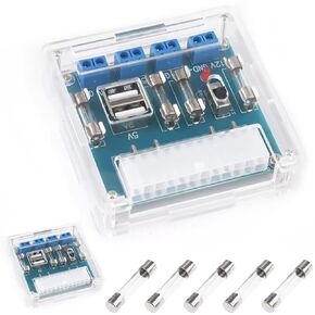 ATX Transfer Board HU-M28 24 Pin Benchtop Power Board, USB Port Desktop PC Power Module Breakout,Compatible with ATX (Some BTX) Support 3.3V/5V/12V/-12V(2Pcs)