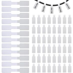 60pcs ملصقات الكابلات ذاتية اللصق ذاتية تسميات سلك الأسلاك البيضاء نايلون الكابلات الكابلات القابلة للكتابة علامات الكابل علامات سلك مقاوم للماء لأجهزة الكمبيوتر الإلكترونية تعريف كابل in Kuwait