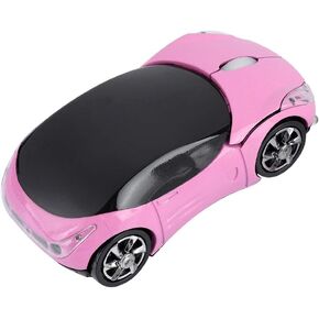 Lazmin112 2.4G Wireless Car Shape Optical Mouse, 2.4GHz Wireless Transmission Mice with USB Receiver,for iOS/ME/Windows PC/Tablet Gaming Office, 1600DPI, Plug Play(Pink)