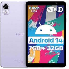 UMIDIGI G1 Tab mini Android 14 New Tablet 2024, 7(3+4)GB+32GB 1TB Expand, Wi-Fi 6 Model, 8 inch Tablet with Quad-Core Processor up to 2.0 GHz, 5000mAh, Dual Camera, BT, 1280*800 HD IPS Touch Screen