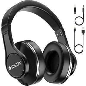 TH20S Wireless Headphones 8 Drivers Over Ear Bluetooth Headphones with Microphones Deep Bass HiFi Audio 40 Hours Playtime Foldable Earcups Headsets for Travel Home Office Phone PC - Black