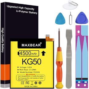 MAXBEAR Motorola KG50 Battery, (Upgraded) 4500mAh 3.85V Li-Polymer Replacement Battery for Motorola Moto One Hyper KG50 XT2027, XT2027-1 with Repair Tool Kit