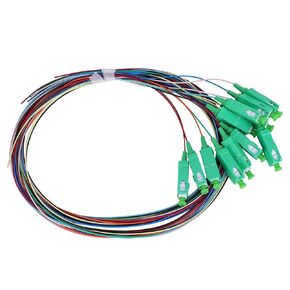 Fiber Optic Cables Single Mode Fiber Pigtail Cable 12-Cores SC/APC-0.9mm for Networks Communication System Environmental PVC Material