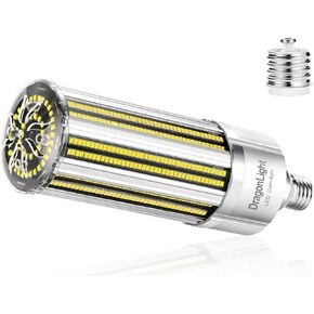 DragonLight Upgraded 120W Commercial Grade Corn LED Light Bulb Fanless (400 Watt MH/HPS Replacement) E26/E39 Large Mogul Base LED Lamp 5000K Daylight 14,400LM Good for Enclosed Fixtures