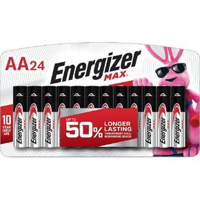 Energizer AA Batteries Double A Max Alkaline Battery, 24 Count