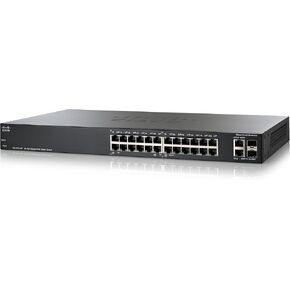 Cisco SG200-26P Gigabit Ethernet Smart Switch, 24 10/100/1000 Ports, PoE and 2 Combo Mini-GBIC Ports (SLM2024PT) (Renewed)