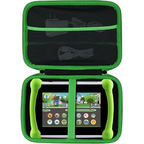 Storage Case Compatible with Leapfrog LeapPad Academy/LeapPad Ultimate/Epic Academy Edition 7-Inch Touchscreen Learning Tablet (Black + Green Case)