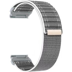 Quick-Fit Watch Band for Garmin Watches, 20MM 22MM 26MM, Soft Fabric Strap, Replacement (Gray-Silver Buckle, Quick-fit 22mm)
