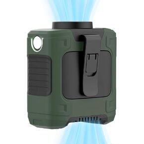 2025 Upgrade Portable Fan 10000mAh Rechargeable Portable Waist Clip Fan 15500RPM Neck Fan With Max 12H Working Time, 3-speed adjustment with LED flashlight Portable Fan for Outdoor Jobsite and etc