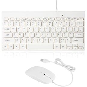 USB Wired Keyboard & Mouse Combo - Ultra-Thin Mini USB Mouse and Keyboard Combo(White)