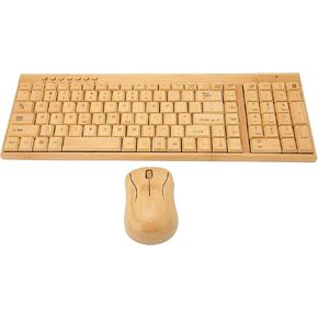 GOWENIC Computer Wireless Devices, Bamboo Wood Laptop Wireless Keyboard and Mouse Set, 2.4GHz Wireless Connection Bamboo Wood Computer Control Devices for Office, for Win XP, for (Mouse