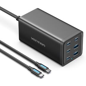 MacBook Pro Charger 200W, VENTION PD3.1 140W Fast USB C Charging Station, 6 Ports GaN Desktop Charger Compatible with MacBook Pro/Air M1 M2, iPhone 15 Pro Max/14, ipad Pro,Galaxy S23 Ultra,Steam Deck