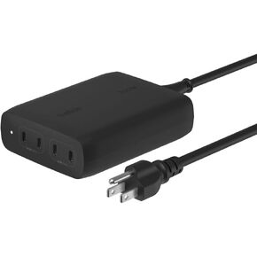 Belkin BoostCharge Pro 4-Port USB-C GaN Wall Charger, 200W Multi-Port Charger w/USB-C PD 3.1 Fast Charge + 5ft Power Cord for MacBook Pro, iPhone 16 Series, iPad Pro, Galaxy S25, Google Pixel - Black