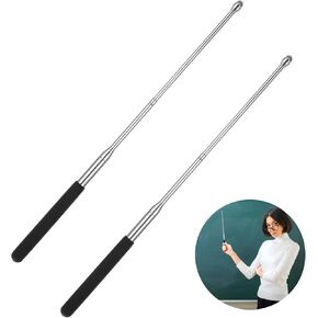 Sibba Retractable Teacher Pointer 2Pcs Telescopic Pointer Stick Retractable Whiteboard Pointer Extendable Smooth Sensitive Tablet Pen Black Presenter Pointer Extends to 39.4'' for Guides Coach in Kuwait