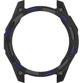 Compatible with Garmin Enduro 3 Protective Case Cover, Smartwatch TPU Protective Case Cover Shell Soft and Durable Watch Accessories(Black+Blue)