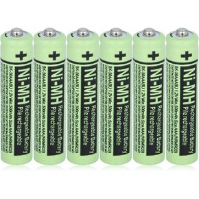 6 Pack BK-50AAABU 1.2V Ni-MH AAA Rechargeable Batteries 500mah for Panasonic Cordless Phones, Remote Controls, Electronics