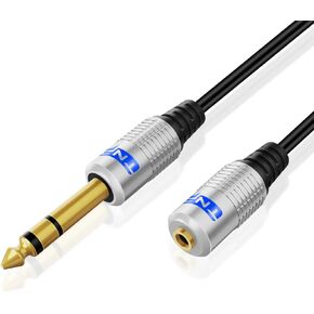 TNP Premium 6.35mm to 3.5mm Headphone Adapter Cable (10FT) - 1/4 Male to 1/8 Female Audio Cable with Gold Plated Connector - TRS Stereo Jack Cord Extension for Guitar, Amplifier, Speaker, Piano