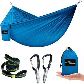 Camping Hammock, Portable Hammock Single or Double Hammock with Two Tree Straps, Travel Tree Hammocks for Outside Hiking Beach Backpack
