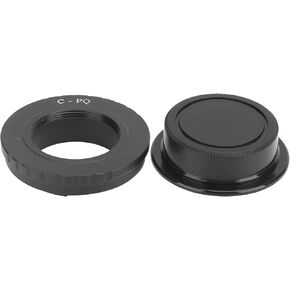 C-PQ Lens Adaptor Ring with Back Cap, C-Mount Alloy Camera Lens Adaptor Ring for C-Mount to for Pentax Q/Q10/Q7/Q-S1 Camera C Mount Lens Adapter Ring