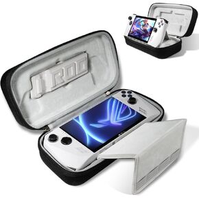 Rog Ally Carrying Case Compitable with ASUS ROG Ally Gaming Handheld and Accessories, Hard Shell Case Fit Orignial Stand and AC Adapter for Travel and Storage with a Screen Protector[Black]